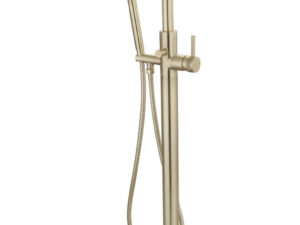 Kyloe Brushed Brass Floor standing Bath shower mixer