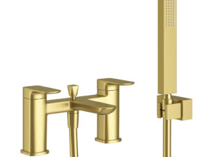 PURE BRUSHED BRASS BATH SHOWER MIXER & KIT