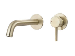 Kyloe Brushed Brass wall mounted Basin Mixer