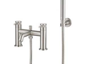 Kyloe Brushed Nickel Deck Mounted Bath Shower Mixer