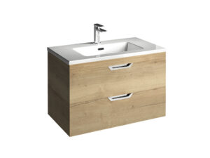 MADISON 800MM 2 DRAWER WALL UNIT OAK WITH LOUNGE BASIN