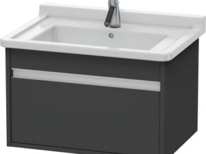 Ketho wallmounted Vanity Unit with 1 Drawer in Graphite Matt finish