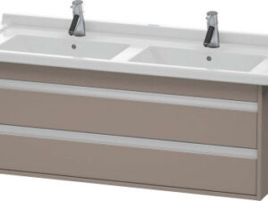 Ketho wallmounted 2 Drawer unit and twin basin in Basalt Matt finish
