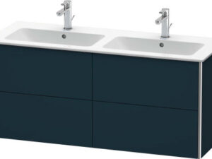 X Square twin wallmounted 4 drawer night blue Satin Vanity unit