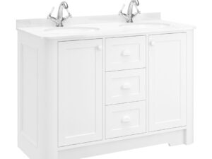 FARNHAM 1200MM UNIT PURE WHITE W/ DOUBLE BASIN
