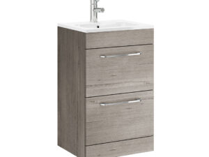 EZRA 500MM 2 DRAWER FLOOR UNIT GREY OAK