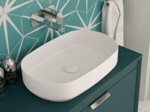 Atelier Oval 55cm Vessel Basin with Ceramic Click Clack Waste