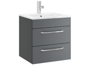 EZRA 500MM 2 DRAWER WALL UNIT LEAD GREY